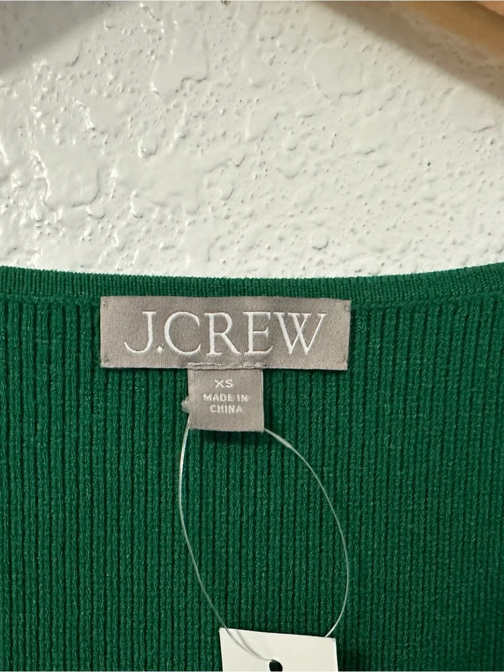 J.Crew Womens Ribbed V Neck Midi Sweater Dress Sz XS Green Long Sleeve NEW